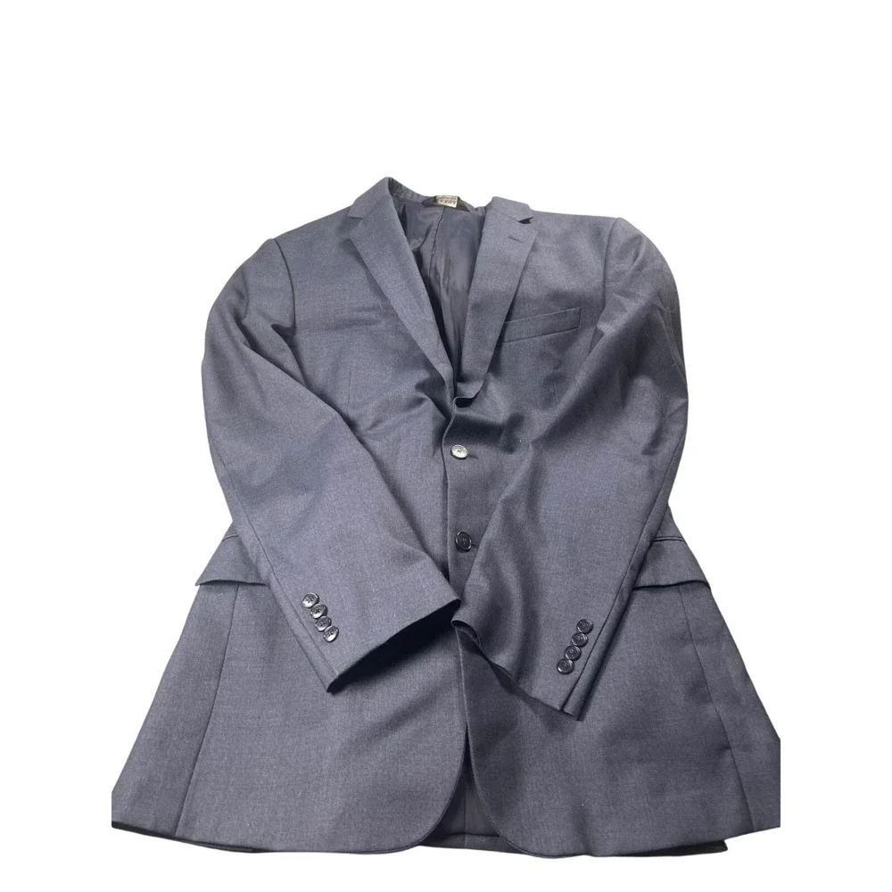Jos A Bank Traveler's Collection Navy Wool Tailored Fit Blazer Men 42L‎